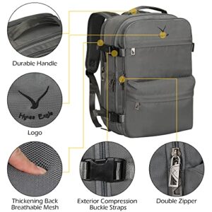 Hynes Eagle Carry on Backpack 20L Travel Backpack for Women Men Laptop Backpack 15.6 inches Flight Approved Casual Daypack Grey with Cable Organizer Grey