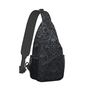 medtogs skull sling bag,victorian gothic sling backpack black crossbody bag men casual shoulder daypack for women men lightweight travel hiking gym