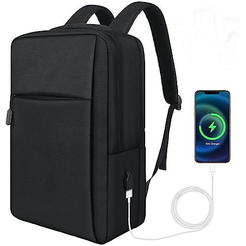 C-Kvkechos Backpack for Men Travel Backpack 17.3 inch Laptop Anti Theft Backpack Lightweight Backpack Backpack with Charger Water Resistant Black Backpacks for Work Office