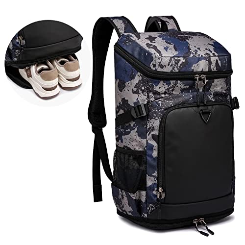 TUGUAN Travel Backpack for Men Women Sports Gym Backpack with Shoes Compartment Large Carry on Backpack for Weekender Water Resistant College Daypack Airline Approved Overnight Casual Backpacks, 35L