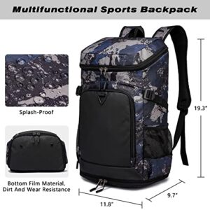 TUGUAN Travel Backpack for Men Women Sports Gym Backpack with Shoes Compartment Large Carry on Backpack for Weekender Water Resistant College Daypack Airline Approved Overnight Casual Backpacks, 35L