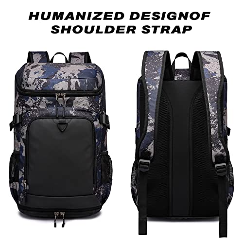 TUGUAN Travel Backpack for Men Women Sports Gym Backpack with Shoes Compartment Large Carry on Backpack for Weekender Water Resistant College Daypack Airline Approved Overnight Casual Backpacks, 35L