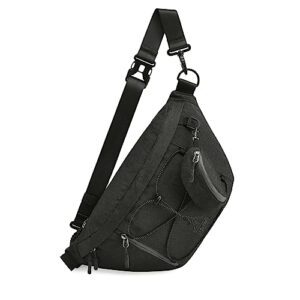 g4free sling bag rfid blocking large sling backpack for men women crossbody chest bag for sports hiking traveling(black)