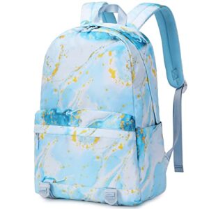 Createy Marble Backpack for Girls School Backpack with Lunch Box Kids Backpack Bookbags School Bag Set for Preschool Primary Elementary Students