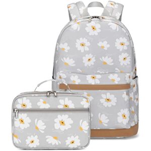 createy backpack for girls kids backpack with lunch box lightweight daisy prints backpack primary elementary students bookbags school bags set