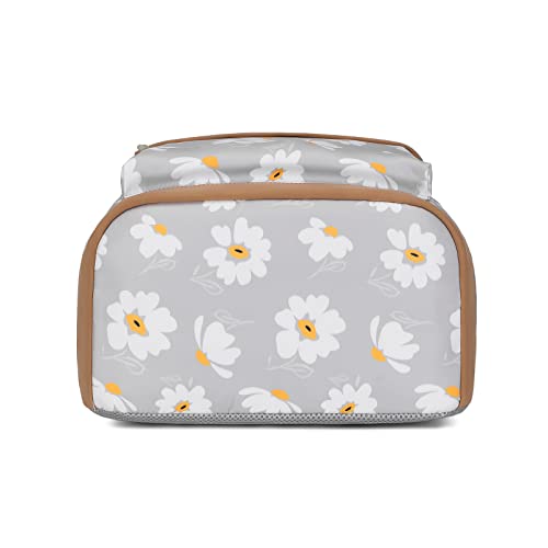 Createy Backpack for Girls Kids Backpack with Lunch Box Lightweight Daisy Prints Backpack Primary Elementary Students Bookbags School Bags Set