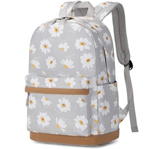 Createy Backpack for Girls Kids Backpack with Lunch Box Lightweight Daisy Prints Backpack Primary Elementary Students Bookbags School Bags Set