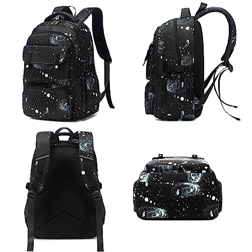 Createy Boys Backpack, Galaxy Backpack for Boys School bags Elementary Bookbags Teens Backpack with Lunch Bag Pencil Case