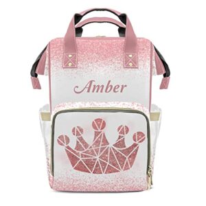 xiucoo print pink white personalized diaper bags waterproof backpack shoulder daypack for mother's day gifts