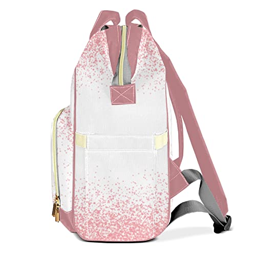 XIUCOO Print Pink White Personalized Diaper Bags Waterproof Backpack Shoulder Daypack for Mother's Day Gifts