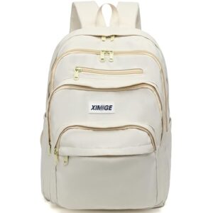leaper water-resistant laptop backpacks lightweight casual daypack bag white