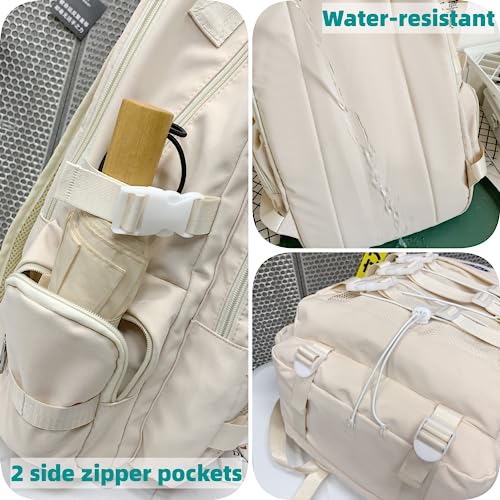 Leaper Water-resistant Laptop Backpacks Casual Backpack College Bag Travel Bag Satchel White