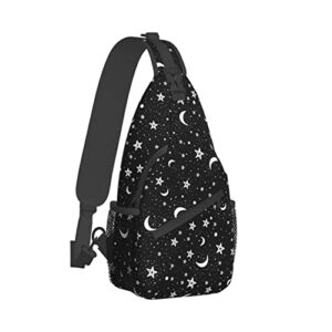 jumou star and moon sling bag crossbody backpack women men travel chest bag casual outdoor sports running hiking