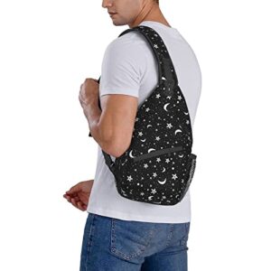 Jumou Star and Moon Sling Bag Crossbody Backpack Women Men Travel Chest Bag Casual Outdoor Sports Running Hiking