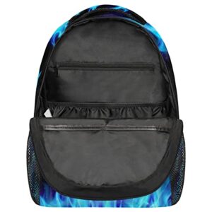 Blue Flame Dragon Head Laptop Backpack Travel Bag Basic Durable Daypack Large Capacity Travel Essentials Accessories for Men Women Adults