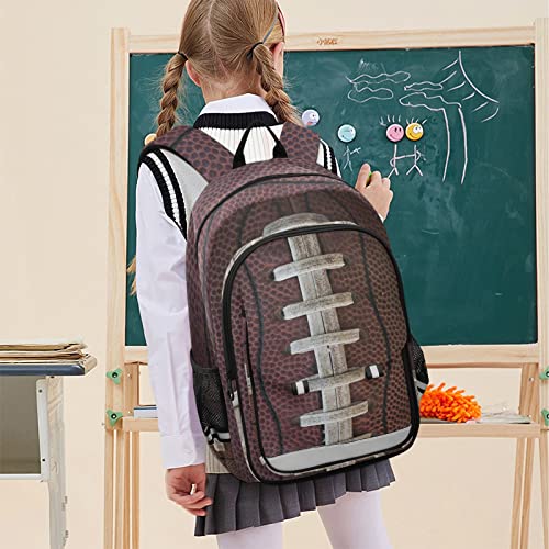 Glaphy American Football Laces Backpack School Bag Lightweight Laptop Backpack Student Travel Daypack with Reflective Stripes