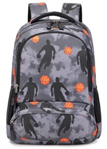byptnf backpack for boys student school bookbag kids heavy duty waterproof durable multi-pocket for elementary travel large (a-grey)