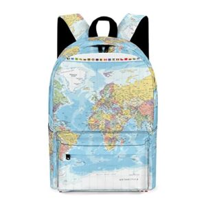 backpack world map and flags school bookbag for boys girls computer backpacks book bag travel hiking camping daypack