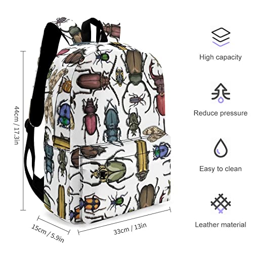 Backpack Bright Insects School Bookbag for Boys Girls Computer Backpacks Book Bag Travel Hiking Camping Daypack