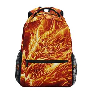 jiponi fire dragon head on dark background backpack for girls boys, student school bag bookbag travel laptop backpack purse daypack
