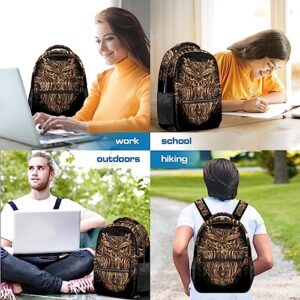 HELVOON School Backpack for Women Men 12.6 x 6.3 x 16 in Travel Backpack Laptop Notebook School Bag for Girls Boys, Stylish Casual Daypack Shoulder Bag Ornate Spiritual Owl