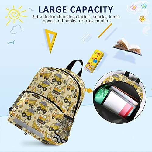 Toddler Backpack for Boys Truck Excavator Kindergarten Preschool School Bookbag Mini Bag 3-6 Years Kids Girls Child Safety Leash