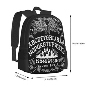 WZOMT Funny Magic Ouija Board Backpack Gothic Skull Coffin Witch Tarot Goth Horror School Backpack Halloween Gifts Black Bookbag Laptop Bags Retro Travel Daypack for Kids Teens 17" Rucksack