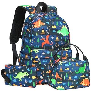 zht dinosaur backpack for boys, cute lightweight waterproof preschool kids backpack, kindergarten nursery travel bag with chest strap