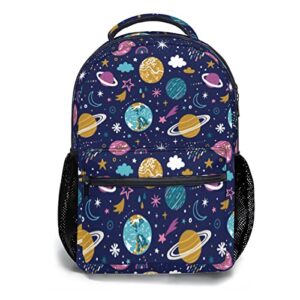 system planets backpack galaxy space bookbag laptop bag casual hiking travel daypack adjustable strap schoolbag for boys girls teen