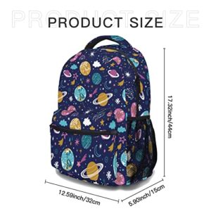 System Planets Backpack Galaxy Space Bookbag Laptop Bag Casual Hiking Travel Daypack Adjustable Strap Schoolbag for Boys Girls Teen