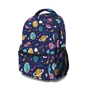 System Planets Backpack Galaxy Space Bookbag Laptop Bag Casual Hiking Travel Daypack Adjustable Strap Schoolbag for Boys Girls Teen