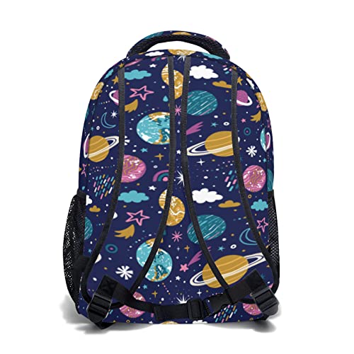 System Planets Backpack Galaxy Space Bookbag Laptop Bag Casual Hiking Travel Daypack Adjustable Strap Schoolbag for Boys Girls Teen