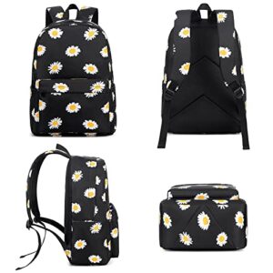 Esfoxes Daisy School Backpack for Girls, Kids Teens School Bags Bookbags Set with Lunch Bag Pencil Bag