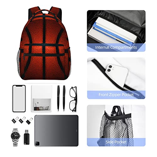 RUVNSR Basketball Backpack 16 Inch Large Capacity 3D Print Basketball Ball Sport Casual Daypack Travel School Bag Gym For Gifts Girls Boys Kids Adults