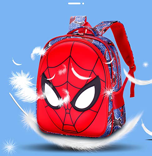 SUFRAH 13inch Cartoon Backpack Red&Blue Comic Waterproof Durable Lightweight Bookbag Fashion Causal Travel Bag