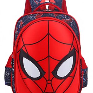 SUFRAH 13inch Cartoon Backpack Red&Blue Comic Waterproof Durable Lightweight Bookbag Fashion Causal Travel Bag