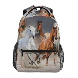 mftjyo horse backpacks for girls boys school backpack horses kids school bags 3d animal print lightweight student elementary 3rd 4th 5th grade shoulder bag
