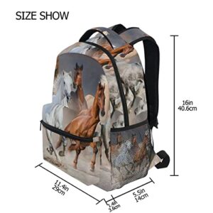 MFTJYO Horse Backpacks for Girls Boys School Backpack Horses Kids School Bags 3D Animal Print Lightweight Student Elementary 3rd 4th 5th Grade Shoulder Bag