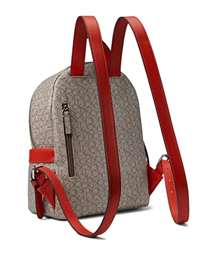 Calvin Klein Maya Backpack Mini Textured Almond/Taupe/Spicy Orange One Size