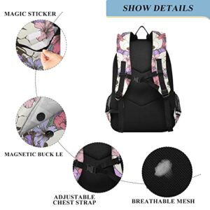 ALAZA Skull and Flowers Backpack Bookbag Laptop Notebook Bag Casual Travel Trip Daypack for Women Men Fits 15.6 Laptop