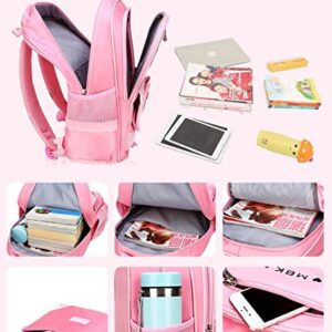 KUJIAPIN 2Pcs Bowknot Printed Girls Backpack Pretty Princess Backpack Set Kids Elementary Primary Students Bookbag