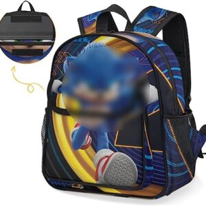 Children's Backpack - Durable, Water-Resistant, Colorful Design, Comfortable Shoulder Straps, Large Capacity and Name Tag.Suitable for 4-12 years old(Blue Hedgehog 1)