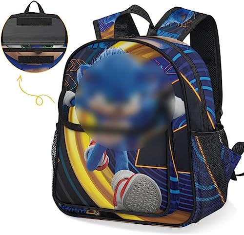 Children's Backpack - Durable, Water-Resistant, Colorful Design, Comfortable Shoulder Straps, Large Capacity and Name Tag.Suitable for 4-12 years old(Blue Hedgehog 1)