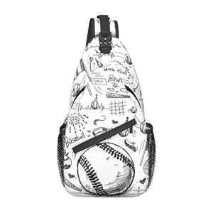 ruvnsr baseball sling bag sport ball chest bag casual backpack baseball crossbody bags travel hiking daypack for adults women men gifts