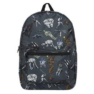 bioworld star wars multi character aop adult 17" laptop backpack
