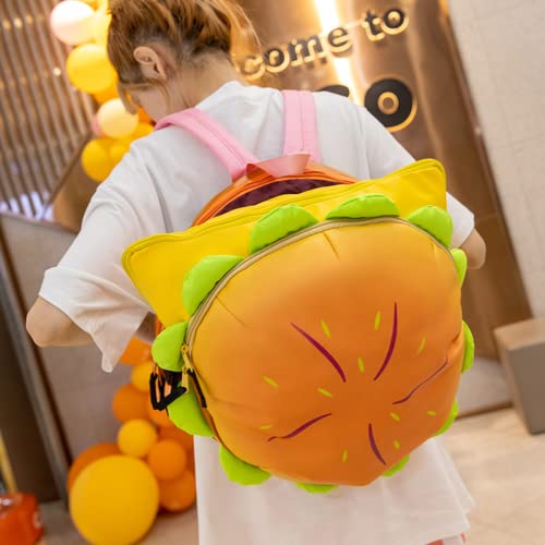 Ofoxouq Cheeseburger Backpack Multi-Compartment Universe Hamburger Backpack