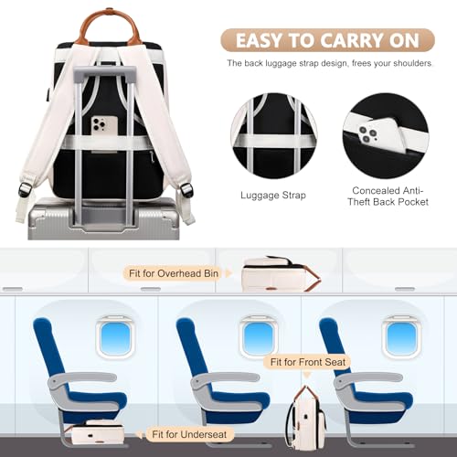 （2023 Fall Season New） Large Travel Backpack for Women, 40L Carry On Backpack Flight Approved, Backpack with Laptop Compartment, USB Charging Port, Shoes Compartment, Personal Luggage Backpack