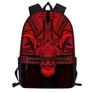 joaifo red polynesian tattoo backpack samoa tribal stripe travel backpack durable school backpack for boys girls teens college laptop bookbag,kids schoolbag casual daypack,15.6 inch