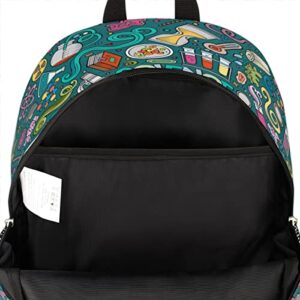 Elementary School Bags for Teens, Science Chemistry Kids Backpacks Educational Theme Lightweight Bookbags Waterproof Sturdy Schoolbag Daypack for Girls Boys