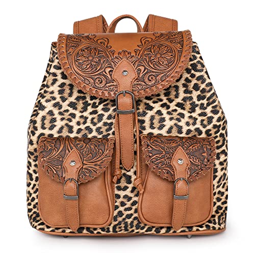 Montana West Western Tooled Collection Backpack Large Travel Western Backpack for Women MBB-MW1173-9110LP